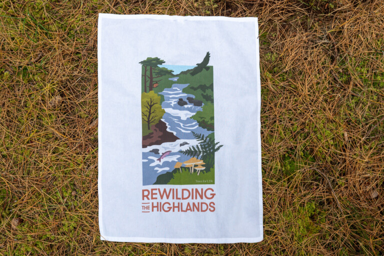 Rewilding the Highlands cotton t-towel