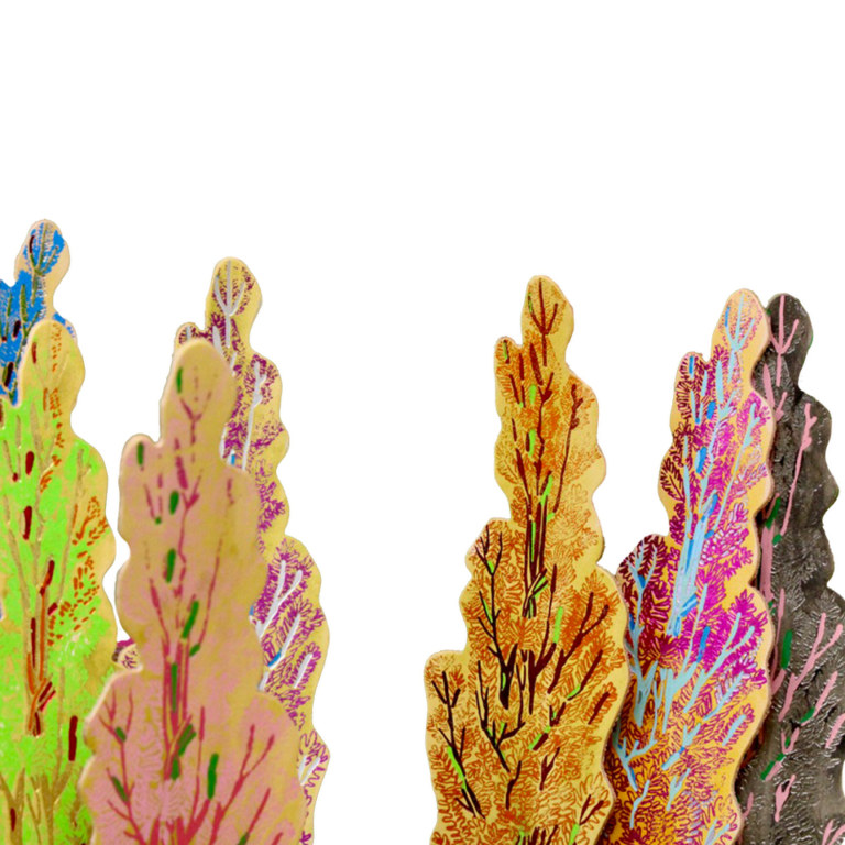 Hand Painted Tree Hugger Leather Bookmark